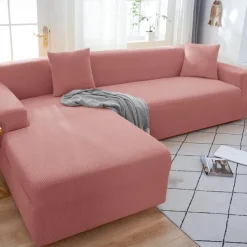 Stretch Couch Covers Burgundy Sectional Sofa Cover For Dogs Pet, Farmhouse Slipcovers For Love Seat, L Shaped,3 Seater, U Shaped, Arm Chair Washable Couch Protector Soft Durable