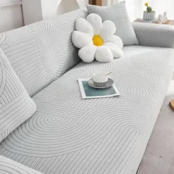 Stretch Couch Covers Sectional Sofa Cover For Dogs Pet, Farmhouse Slipcovers For Love Seat, L Shaped,3 Seater, U Shaped, Arm Chair Washable Couch Protector Soft Durable