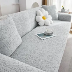 Stretch Couch Covers Sectional Sofa Cover For Dogs Pet, Farmhouse Slipcovers For Love Seat, L Shaped,3 Seater, U Shaped, Arm Chair Washable Couch Protector Soft Durable