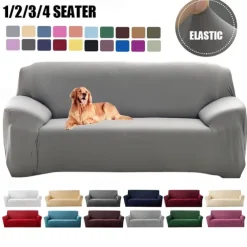 Stretch Couch Covers Sectional Burgundy Sofa Cover For Dogs Pet, Farmhouse Slipcovers For Love Seat, L Shaped,3 Seater, U Shaped, Arm Chair Washable Couch Protector Soft Durable