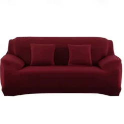 Stretch Couch Covers Sectional Burgundy Sofa Cover For Dogs Pet, Farmhouse Slipcovers For Love Seat, L Shaped,3 Seater, U Shaped, Arm Chair Washable Couch Protector Soft Durable