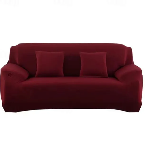 Stretch Couch Covers Sectional Burgundy Sofa Cover For Dogs Pet, Farmhouse Slipcovers For Love Seat, L Shaped,3 Seater, U Shaped, Arm Chair Washable Couch Protector Soft Durable