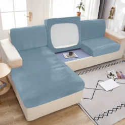 Stretch Couch Covers Sofa Seat Burgundy Cushion Cover Velvet For Dogs Pet, Magic Sofa Cover Sectional Sofa Slipcover for Love Seat, L Shaped, 3 Seater, Washable Protector