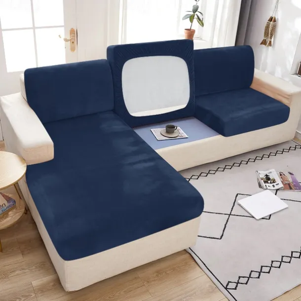 Stretch Couch Covers Sofa Seat Burgundy Cushion Cover Velvet For Dogs Pet, Magic Sofa Cover Sectional Sofa Slipcover for Love Seat, L Shaped, 3 Seater, Washable Protector