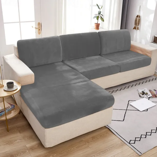 Stretch Couch Covers Sofa Seat Burgundy Cushion Cover Velvet For Dogs Pet, Magic Sofa Cover Sectional Sofa Slipcover for Love Seat, L Shaped, 3 Seater, Washable Protector