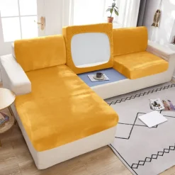 Stretch Couch Covers Sofa Seat Burgundy Cushion Cover Velvet For Dogs Pet, Magic Sofa Cover Sectional Sofa Slipcover for Love Seat, L Shaped, 3 Seater, Washable Protector