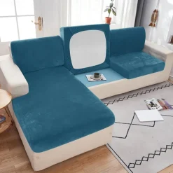 Stretch Couch Covers Sofa Seat Burgundy Cushion Cover Velvet For Dogs Pet, Magic Sofa Cover Sectional Sofa Slipcover for Love Seat, L Shaped, 3 Seater, Washable Protector