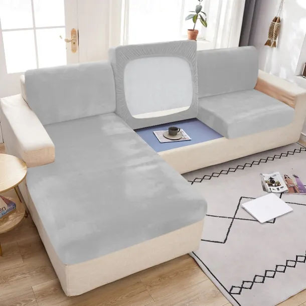 Stretch Couch Covers Sofa Seat Burgundy Cushion Cover Velvet For Dogs Pet, Magic Sofa Cover Sectional Sofa Slipcover for Love Seat, L Shaped, 3 Seater, Washable Protector