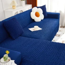Stretch Couch Cushion Cover, 1 2 3 Seater Cushion Covers for L Shaped Sofa Chaise Longue, Sectional Sofa Slipcover Furniture Protector with Elastic Bottom