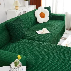 Stretch Couch Cushion Cover, 1 2 3 Seater Cushion Covers for L Shaped Sofa Chaise Longue, Sectional Sofa Slipcover Furniture Protector with Elastic Bottom