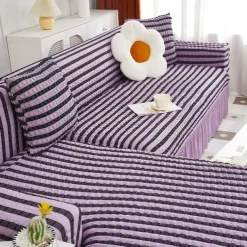 Stretch Couch Cushion Cover, 1 2 3 Seater Cushion Covers for L Shaped Sofa Chaise Longue, Sectional Sofa Slipcover Furniture Protector with Elastic Bottom