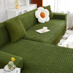 Stretch Couch Cushion Cover, 1 2 3 Seater Cushion Covers for L Shaped Sofa Chaise Longue, Sectional Sofa Slipcover Furniture Protector with Elastic Bottom