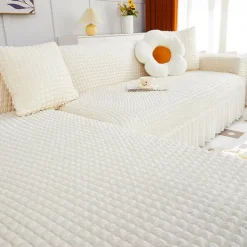 Stretch Couch Cushion Cover, 1 2 3 Seater Cushion Covers for L Shaped Sofa Chaise Longue, Sectional Sofa Slipcover Furniture Protector with Elastic Bottom