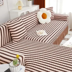 Stretch Couch Cushion Cover, 1 2 3 Seater Cushion Covers for L Shaped Sofa Chaise Longue, Sectional Sofa Slipcover Furniture Protector with Elastic Bottom