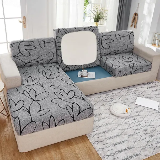 Stretch Couch Cushion Cover Cushion Slipcover for Chair Cushion Furniture Protector Seat Cushion Sofa Cover with Elastic Bottom Washable