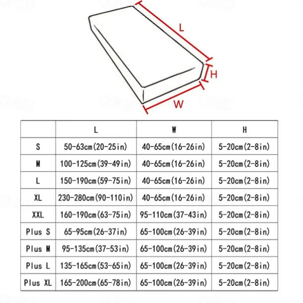 Stretch Couch Cushion Cover Cushion Slipcover for Chair Cushion Furniture Protector Seat Cushion Sofa Cover with Elastic Bottom Washable