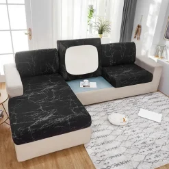Stretch Couch Cushion Cover Cushion Slipcover for Chair Cushion Furniture Protector Seat Cushion Sofa Cover with Elastic Bottom Washable