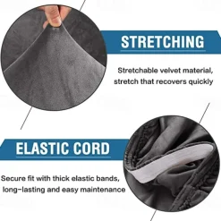 Stretch Dining Chair Cover Green Chair Seat Slipcover Velvet Elastic For Dining Party Hotel Wedding Soft Washable