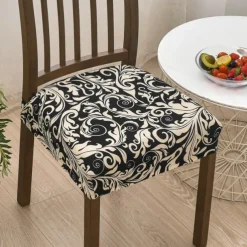 Stretch Dining Chair Seat Covers Set Soft Removable Washable Seat Covers for Dining Chairs, Dining Room Seat Cover Slipcover Protector