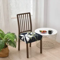 Stretch Dining Chair Seat Covers Set Soft Removable Washable Seat Covers for Dining Chairs, Dining Room Seat Cover Slipcover Protector