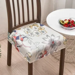 Stretch Dining Chair Seat Covers Set Soft Removable Washable Seat Covers for Dining Chairs, Dining Room Seat Cover Slipcover Protector