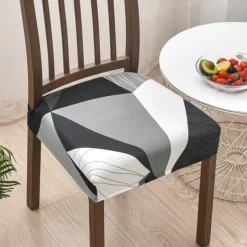 Stretch Dining Chair Seat Covers Set Soft Removable Washable Seat Covers for Dining Chairs, Dining Room Seat Cover Slipcover Protector