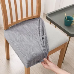 Stretch Dining Chair Seat Covers , Soft Removable Washable Seat Covers for Dining Chairs, Dining Room Seat Cover Slipcover Protector