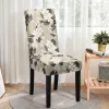 Stretch Floral Dining Chair Cover Elastic High Back Dining Chair Cover Slipcovers for Dining Chairs with Floral Pattern Easy to Fit and Remove Protects Against Spills and Stains Machine Washable