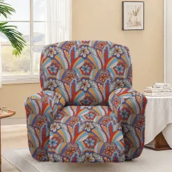 Stretch Floral Recliner Covers Premium Fabric Slipcover with Elastic Design for a Perfect Fit and Stylish Protection of Your Furniture