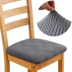 Stretch Jacquard Dining Chair Seat Covers Removable and Washable Elastic Slipcovers Perfect for Protecting Upholstered Dining Chair Cushions Adds Comfort and Style to Your Dining Room Decor