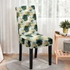 Stretch Leaves Dining Chair Cover Soft Chair Seat Slipcover Durable Washable Furniture Protector For Dining Room Party