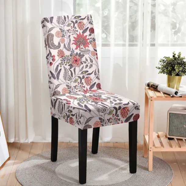 Stretch Leaves Dining Chair Cover Soft Chair Seat Slipcover Durable Washable Furniture Protector For Dining Room Party
