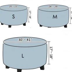 Stretch Ottoman Cover Square Ottoman Slipcovers Furniture Protector Folding Storage Stool Furniture Protector Soft Slipcover with Elastic Bottom