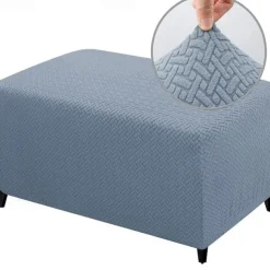 Stretch Ottoman Cover Square Ottoman Slipcovers Rectangular Foldable Storage Stool Cover Bench Cover Furniture Protector Soft Slipcover with Elastic Bottom