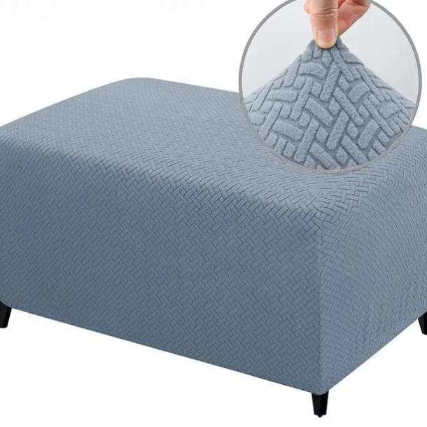 Stretch Ottoman Cover Square Ottoman Slipcovers Rectangular Foldable Storage Stool Cover Bench Cover Furniture Protector Soft Slipcover with Elastic Bottom