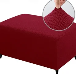 Stretch Ottoman Cover Square Ottoman Slipcovers Rectangular Foldable Storage Stool Cover Bench Cover Furniture Protector Soft Slipcover with Elastic Bottom
