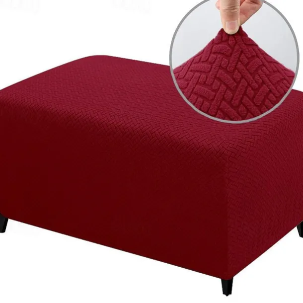 Stretch Ottoman Cover Square Ottoman Slipcovers Rectangular Foldable Storage Stool Cover Bench Cover Furniture Protector Soft Slipcover with Elastic Bottom