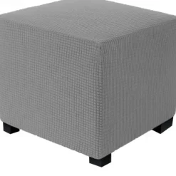 Stretch Ottoman Cover Square Ottoman Slipcovers Rectangular Foldable Storage Stool Cover Bench Cover Furniture Protector Soft Slipcover with Elastic Bottom