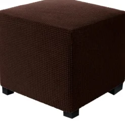 Stretch Ottoman Cover Square Ottoman Slipcovers Rectangular Foldable Storage Stool Cover Bench Cover Furniture Protector Soft Slipcover with Elastic Bottom