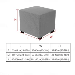 Stretch Ottoman Cover Square Ottoman Slipcovers Rectangular Foldable Storage Stool Cover Bench Cover Furniture Protector Soft Slipcover with Elastic Bottom