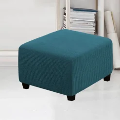 Stretch Ottoman Cover Square Ottoman Slipcovers Furniture Protector Folding Storage Stool Furniture Protector Soft Slipcover with Elastic Bottom