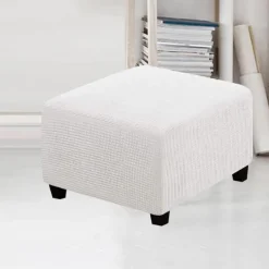 Stretch Ottoman Cover Square Ottoman Slipcovers Furniture Protector Folding Storage Stool Furniture Protector Soft Slipcover with Elastic Bottom