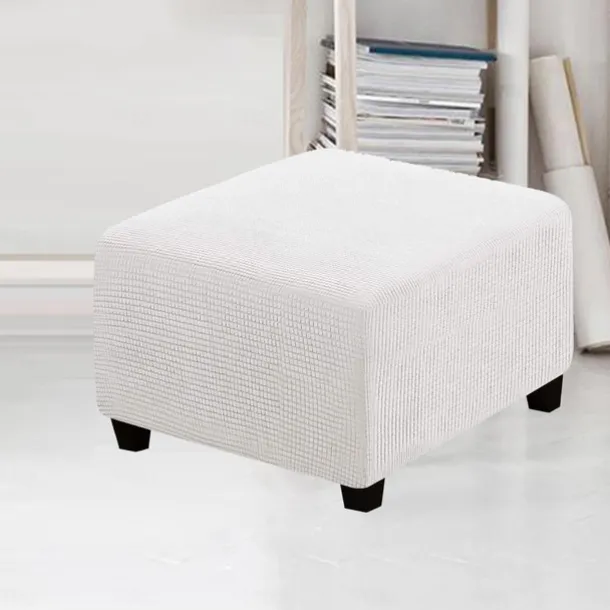 Stretch Ottoman Cover Square Ottoman Slipcovers Furniture Protector Folding Storage Stool Furniture Protector Soft Slipcover with Elastic Bottom