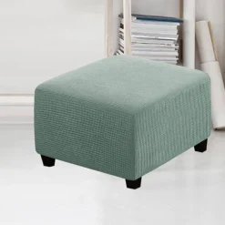 Stretch Ottoman Cover Square Ottoman Slipcovers Furniture Protector Folding Storage Stool Furniture Protector Soft Slipcover with Elastic Bottom