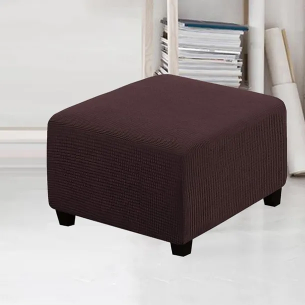 Stretch Ottoman Cover Square Ottoman Slipcovers Furniture Protector Folding Storage Stool Furniture Protector Soft Slipcover with Elastic Bottom
