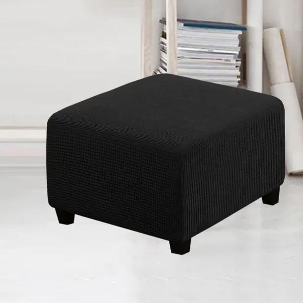 Stretch Ottoman Cover Square Ottoman Slipcovers Furniture Protector Folding Storage Stool Furniture Protector Soft Slipcover with Elastic Bottom