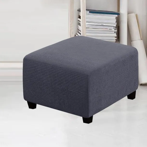 Stretch Ottoman Cover Square Ottoman Slipcovers Furniture Protector Folding Storage Stool Furniture Protector Soft Slipcover with Elastic Bottom