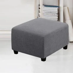 Stretch Ottoman Cover Square Ottoman Slipcovers Furniture Protector Folding Storage Stool Furniture Protector Soft Slipcover with Elastic Bottom