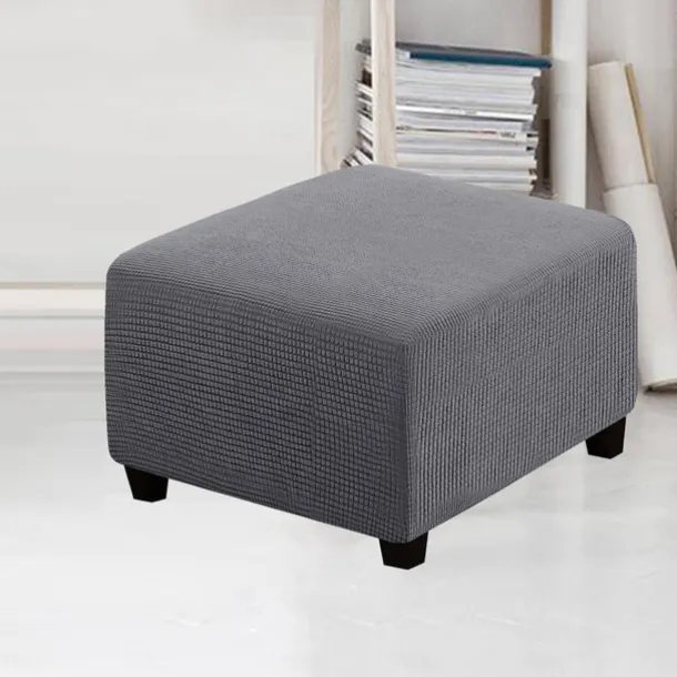 Stretch Ottoman Cover Square Ottoman Slipcovers Furniture Protector Folding Storage Stool Furniture Protector Soft Slipcover with Elastic Bottom