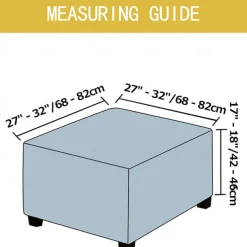 Stretch Ottoman Cover Square Ottoman Slipcovers Furniture Protector Folding Storage Stool Furniture Protector Soft Slipcover with Elastic Bottom
